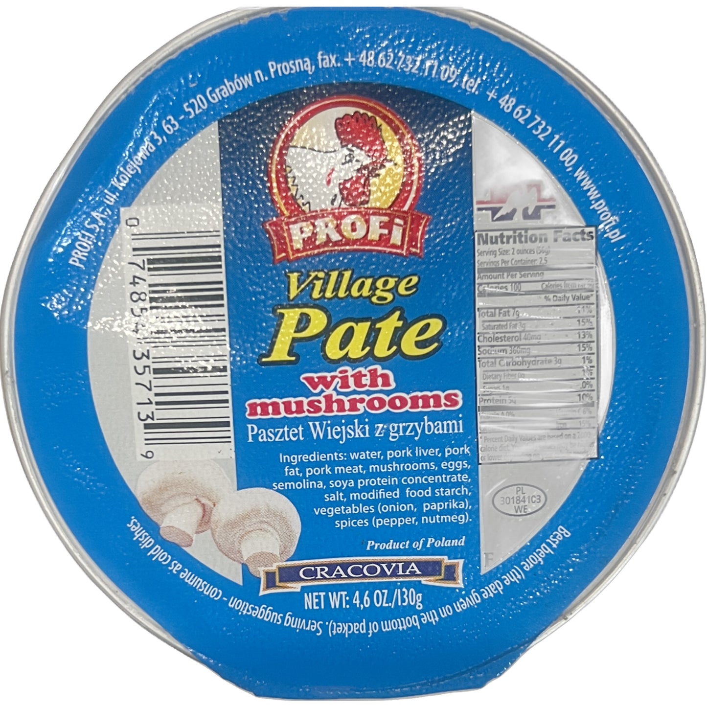 Profi Pork Pate w/Mushrooms 130gr