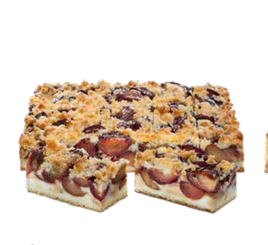 Pastry Plum Slice Cake with Butter Crumbles