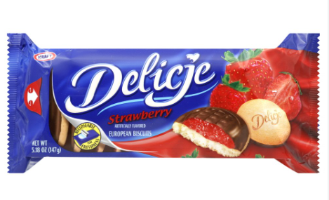 Delicje European Biscuits Strawberry 147g