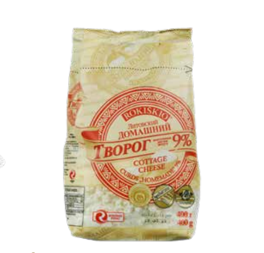 Rokiskio Farmers Cheese Homemade 9% 400 gr